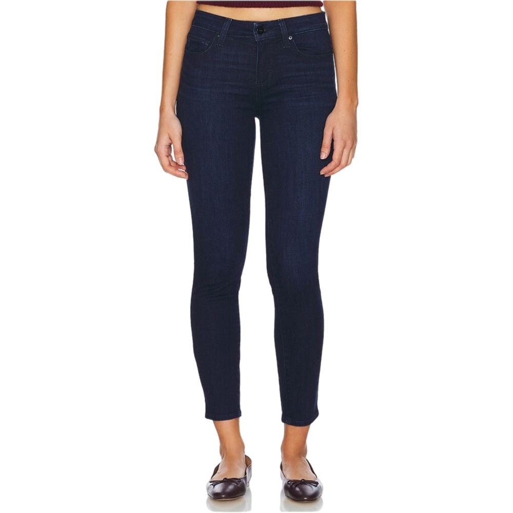 PAIGE Women's Dark Blue Verdugo Crop Skinny Jeans